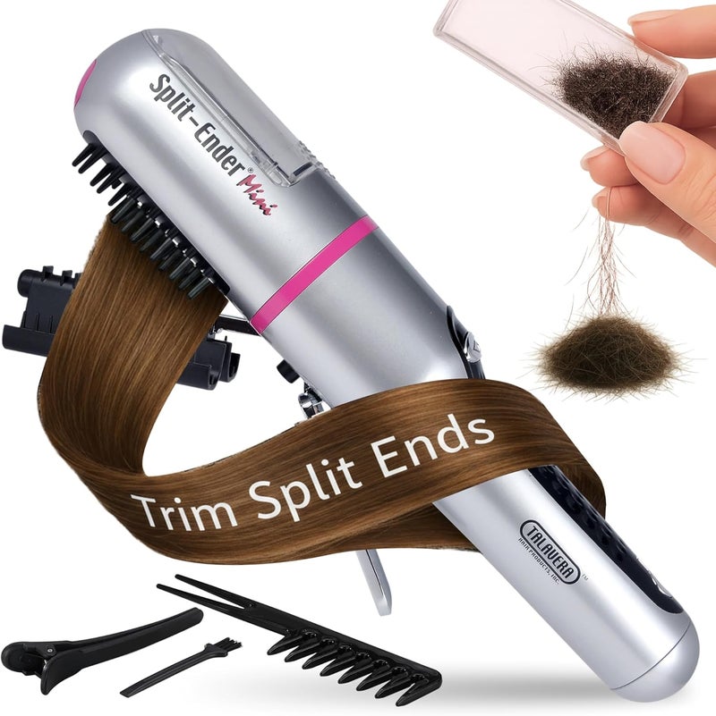 Split ender Mini - The Original Cordless Split End Hair Trimmer Automatic 3 AAA Battery Home Care Clipper 2-in-1 for Dry Damaged Splitting Broken Brittle Straight Curly Frizzy Beauty Styling - Pink - Image 1